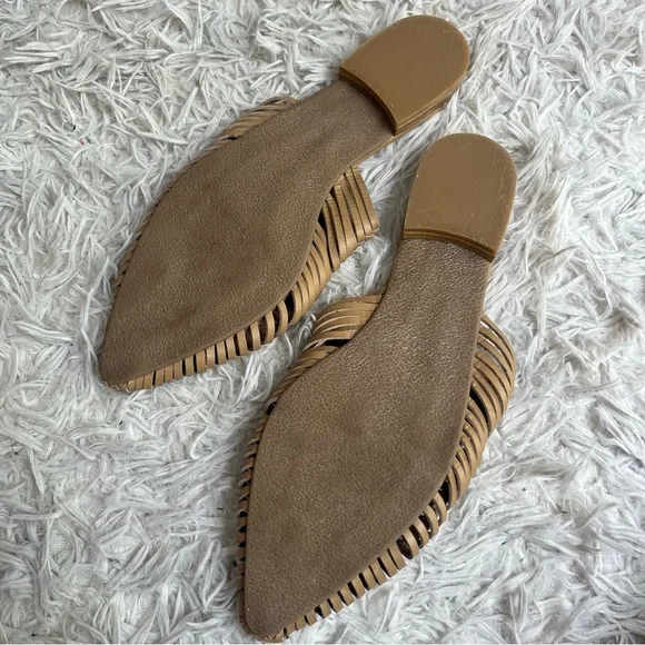 ANTHROPOLOGIE MATISSE WOVEN EAST END SLIDES SLIP ON MULES SZ 9 NEUTRAL - Picture 15 of 16